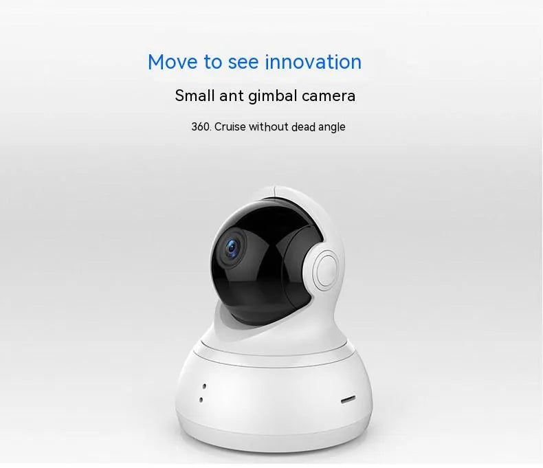 White HD night vision 360-degree surveillance wireless WiFi camera with wall mount for indoor home security monitoring