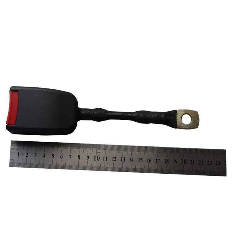 Car seat belt buckle with 20cm steel wire base for 21cm width vehicle sockets.