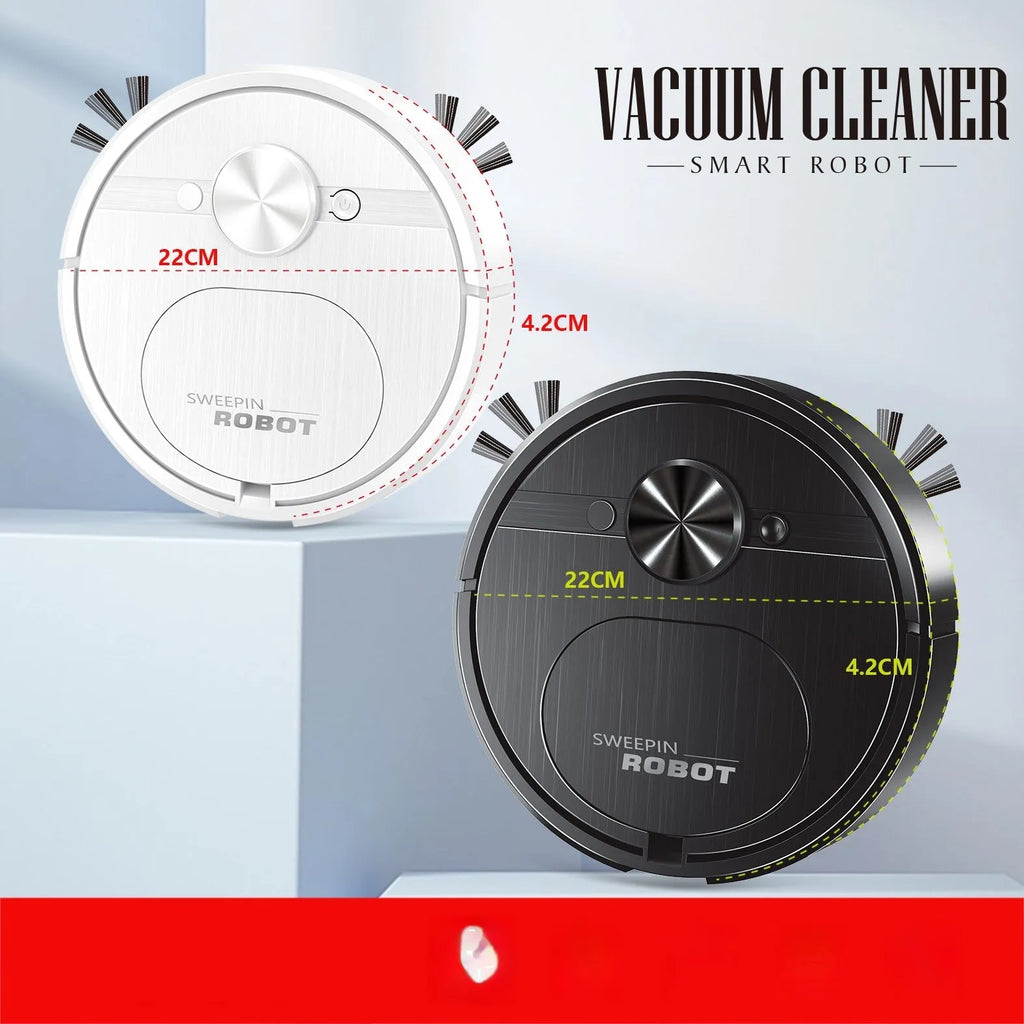 Black or white three-in-one USB charging robot vacuum cleaner with suction, sweeping, and mopping functions