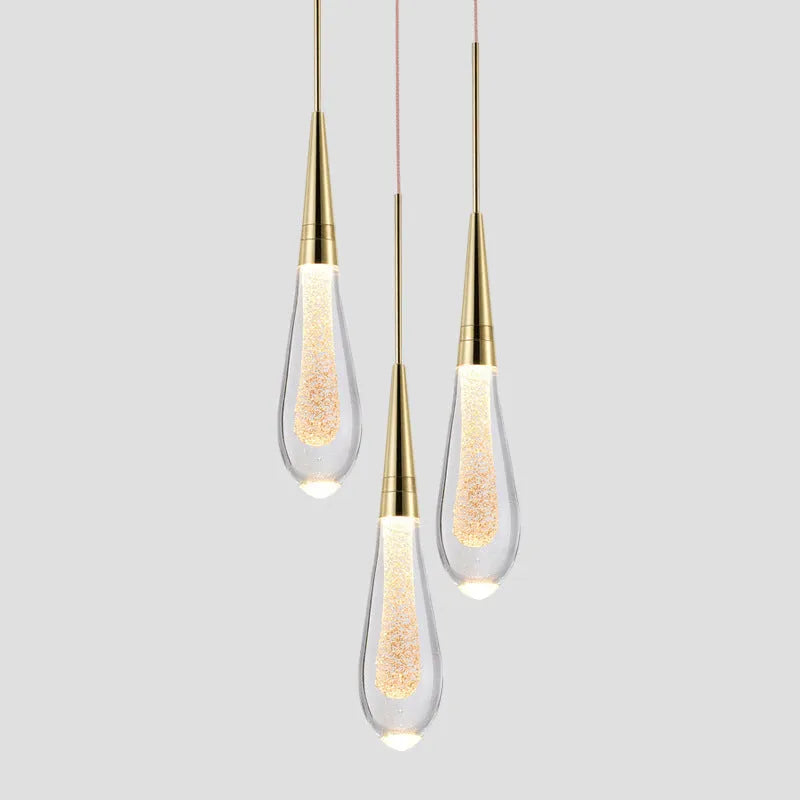 Postmodern crystal chandelier lamp with single head short design and adjustable cord