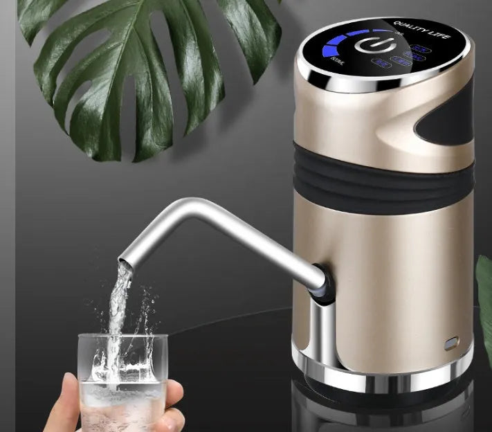 USB charging bucket water absorber with touch button, stainless steel hose, and child lock in gold colour