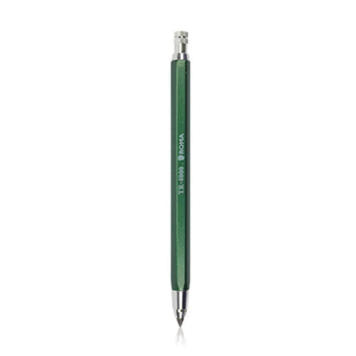 4.0mm mechanical drawing pencil with six tubes of coloured lead refills in blue green orange yellow rose red orange red