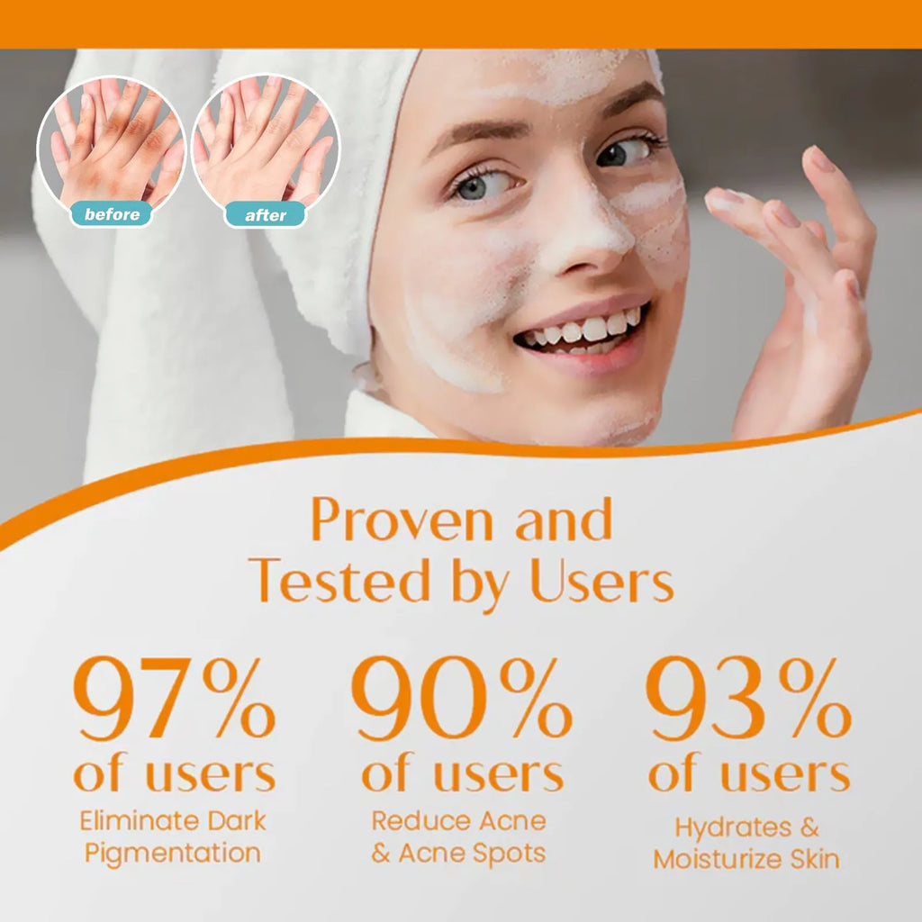 A single 100g white bar of whitening vitamin body soap with kojic acid and botanical extracts.