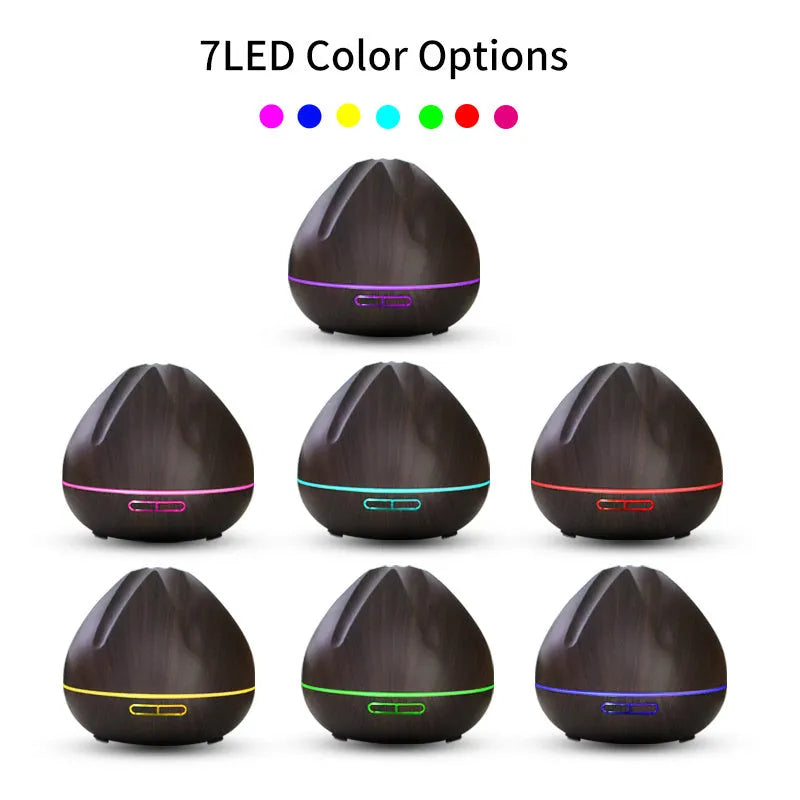 500ml air humidifier aromatherapy machine in dark wood or light wood with AU EU UK or US plug