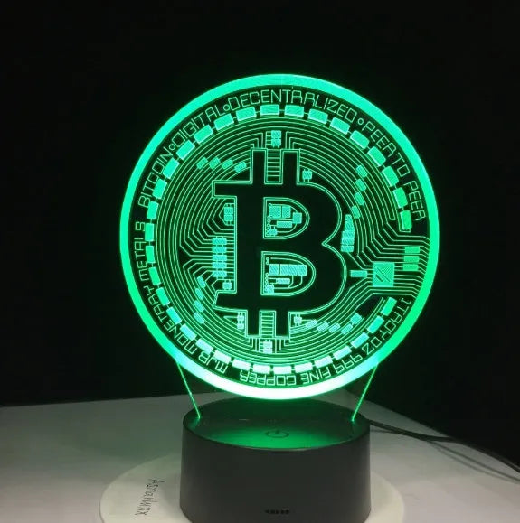 3D LED lamp with seven colour modes, touch and remote control, USB powered acrylic night light