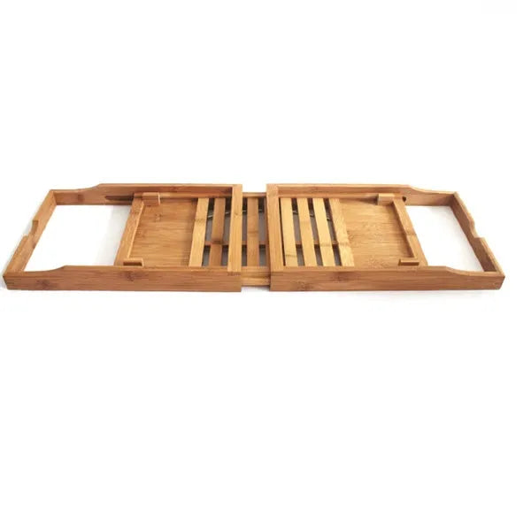 Bamboo bathtub storage frame for desktop placement with single-tier design