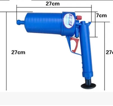 Plastic high-pressure drain blaster gun with four adaptors for pipe unblocking