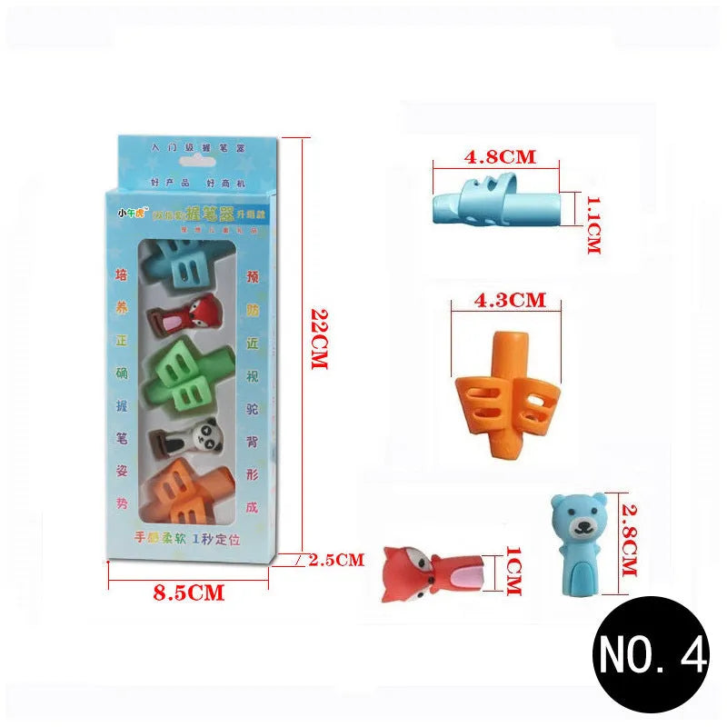 Cartoon character soft rubber pen holder for correcting children's writing posture