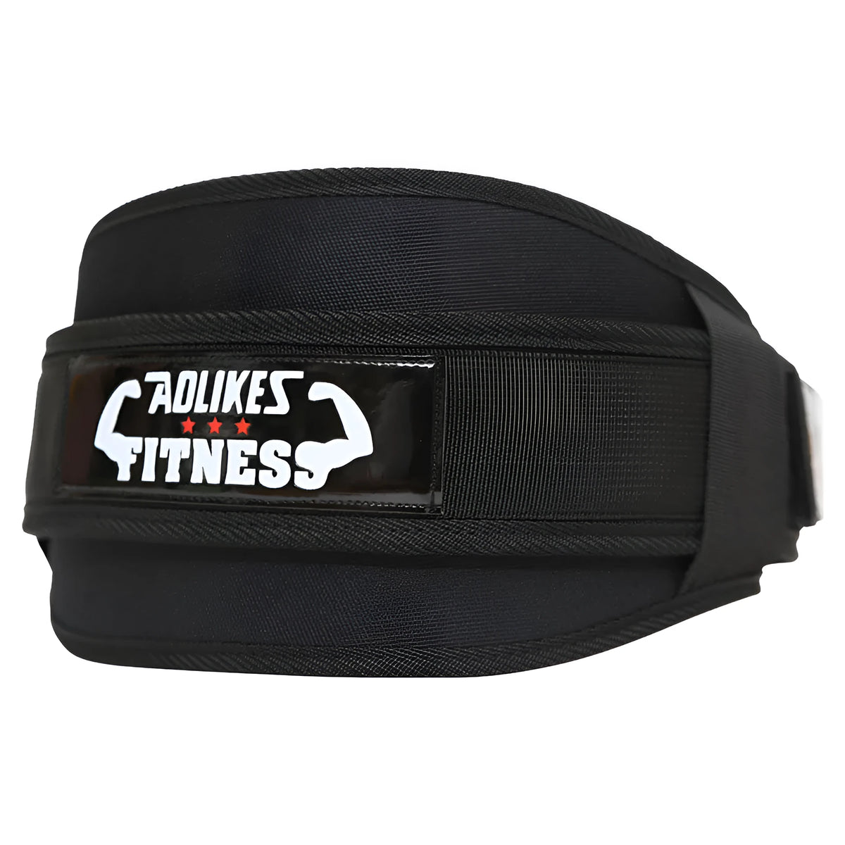 Nylon weightlifting squat belt protector in black, red, or yellow, sizes M L XL, for lumbar support during squats.