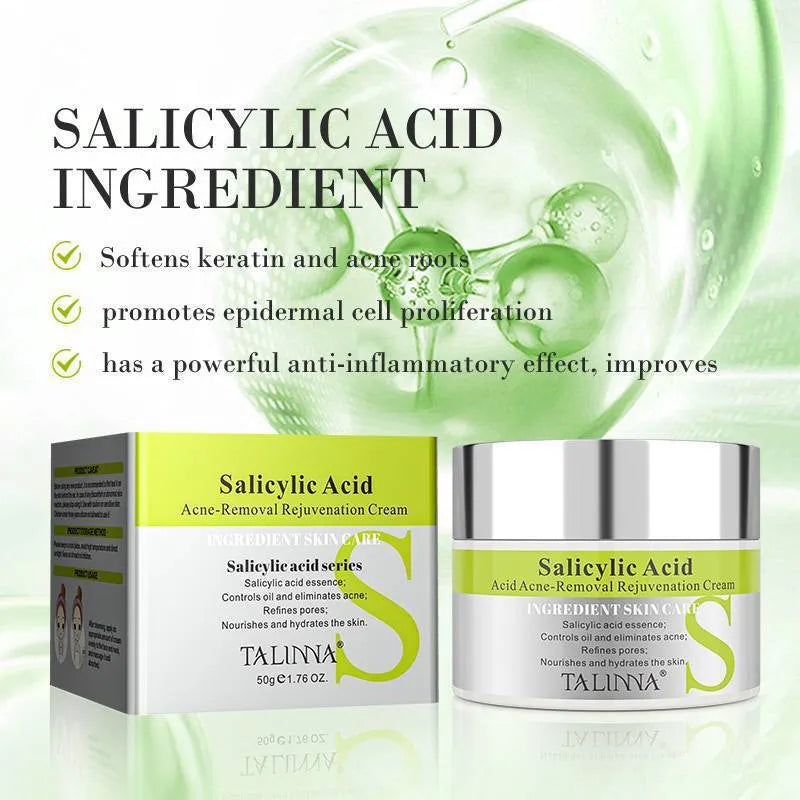 Skin-tendering cream 50g pot with salicylic acid for acne removal, style TNC035