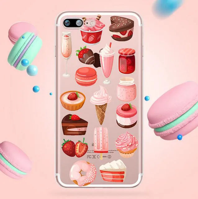 Custom clear TPU phone case with personalised design on back, compatible with many smartphone models.