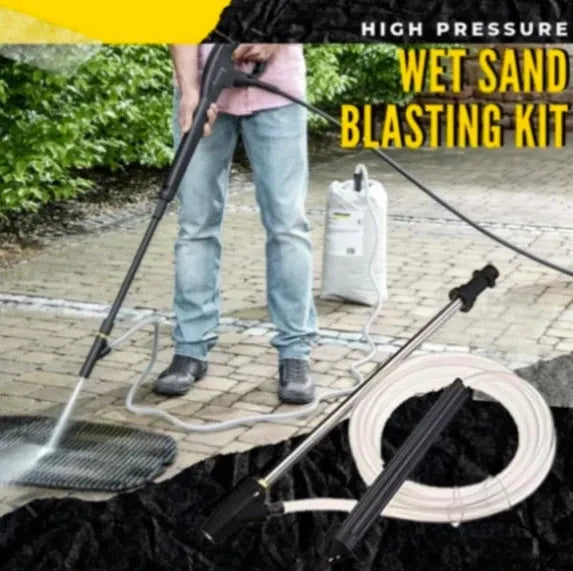 Ceramic rust removal nozzle with stainless steel handle for Karcher pressure washers.