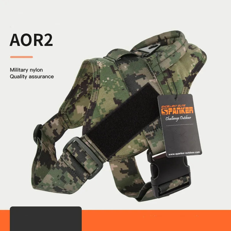 Large and medium dog harness in 1050D nylon with UTX buckle and military webbing, adjustable fit, black colour option