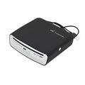 External car DVD burner with slot-in disc loading, black finish, USB interface for Android navigation