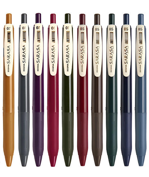0.5mm bullet neutral gel pen with Japanese design in multiple colour options including retro styles