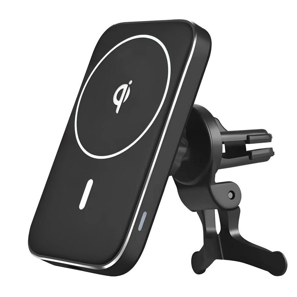 Black M6 magnetic wireless charging car bracket for smartphone mounting and charging