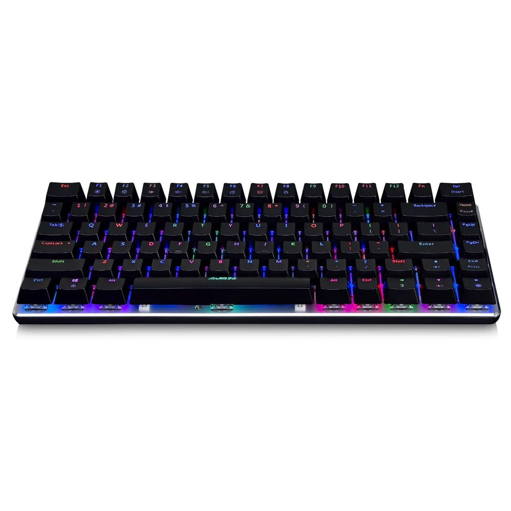 Black AK33rgb mechanical keyboard with 82 keys, wired USB, plastic construction, RGB backlight option available