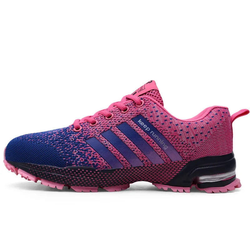 Lightweight breathable unisex casual lace-up shoes with height increasing sole in black red colour