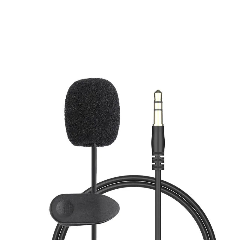 Apple-compatible lavalier lapel microphone headset with 1.5m black cable and multiple plug options