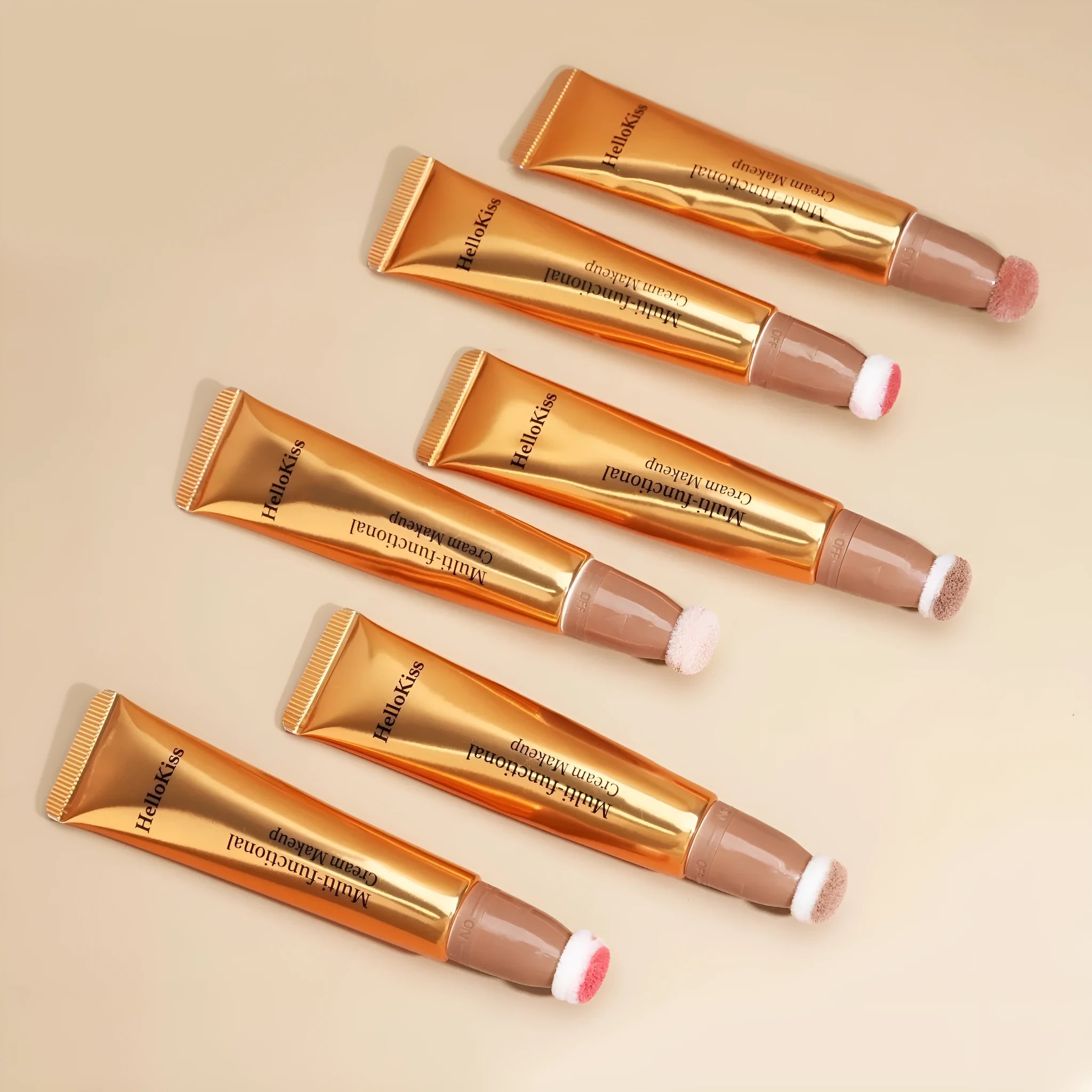 Highlight shading pen with sponge head applicator for facial contouring makeup
