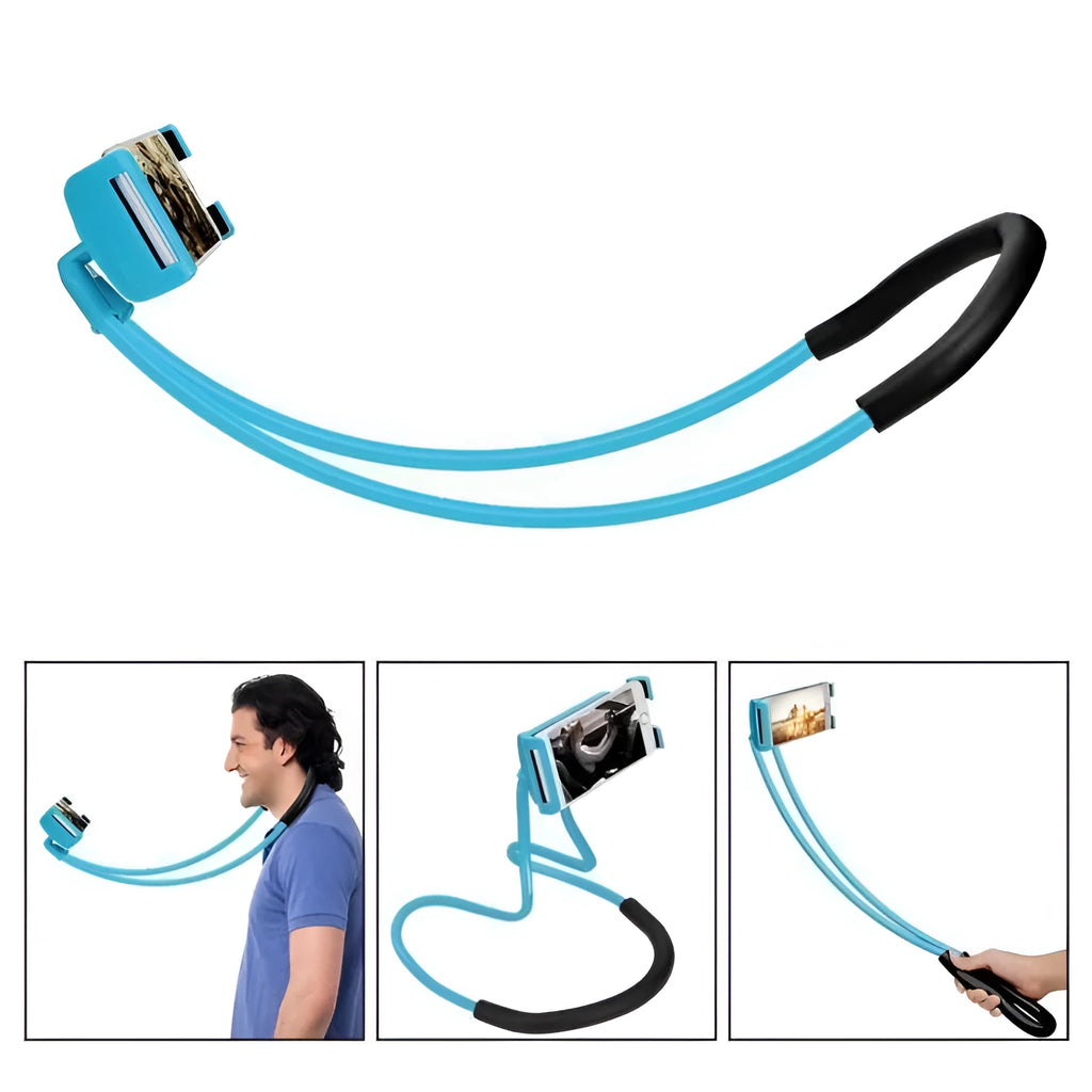 Universal 360-degree rotating phone holder bracket in various colours on a table.