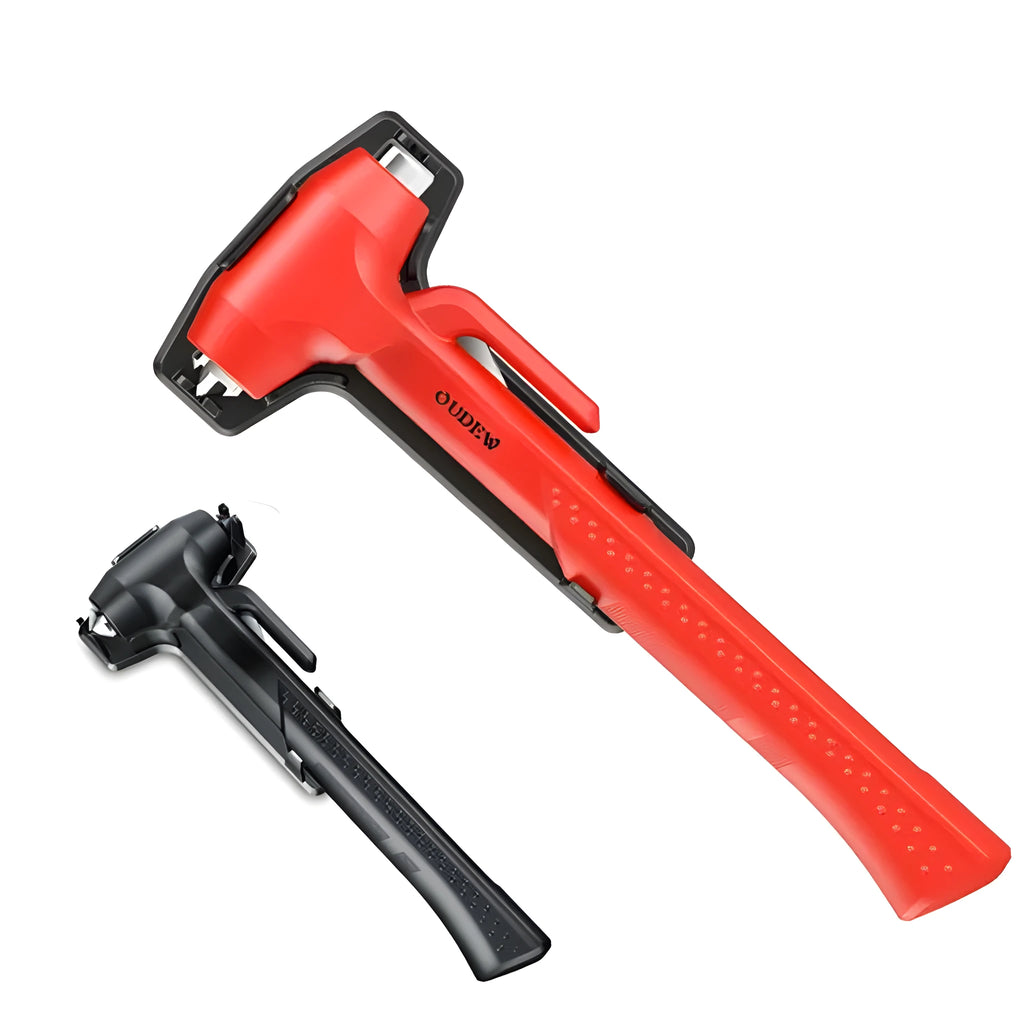 Window breaker safety hammer with ABS body and high carbon steel tip in black