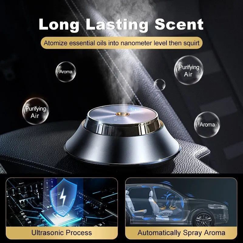 Intelligent car perfume aromatherapy air purifier with metal butterfly design and USB connection