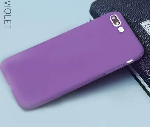 Frosted matte soft shell phone case for Apple iPhone, shown in multiple colours including black and blue.
