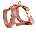 Plaid pattern dog collar and matching lead set with bandana accessory in multiple colour options