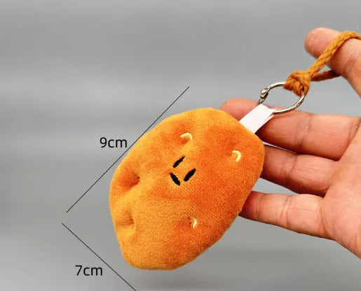 Funny Vegetable Series plush keychain with onion garlic and broccoli pendant in super soft short plush