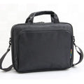 Black one shoulder computer bag in nylon, 14in 15in 17in sizes, with briefcase function and air cushion shock absorption