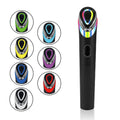 Black eye massager device for red and blue light therapy with vibration.