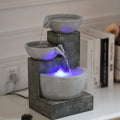 Desktop fountain humidifier hand painted resin light grey 43cm tall 220V US