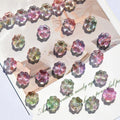 10mm gradient colour crystal glass beads in four-leaf clover shape with transparent iridescent electroplated finish