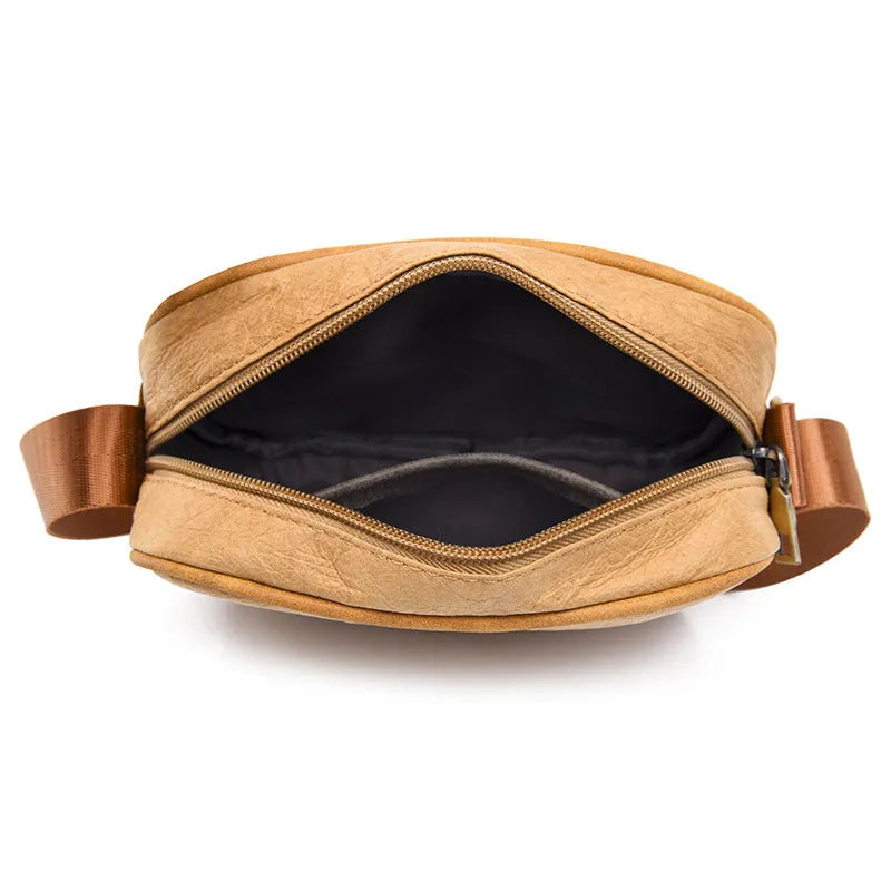 Men's waterproof paper crossbody bag in European retro style