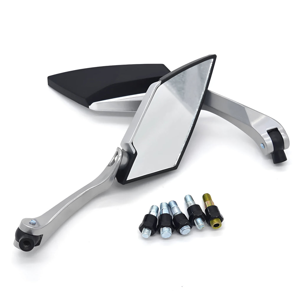 KOSO motorcycle rearview mirror with aluminium rod and plastic shell, 14cm long 5cm wide, colour options