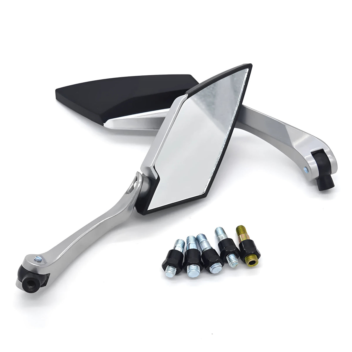 KOSO motorcycle rearview mirror with aluminium rod and plastic shell, 14cm long 5cm wide, colour options