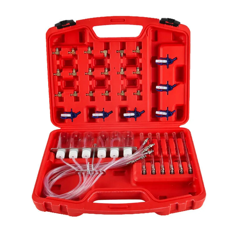 Brass fuel injection flow meter and oil return measuring instrument for automotive diagnostics