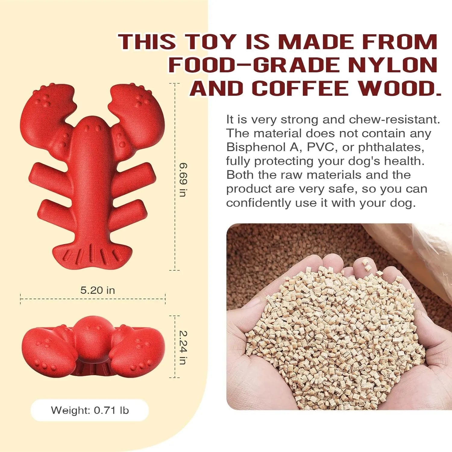 Large red durable nylon chew toy for aggressive chewing big dogs