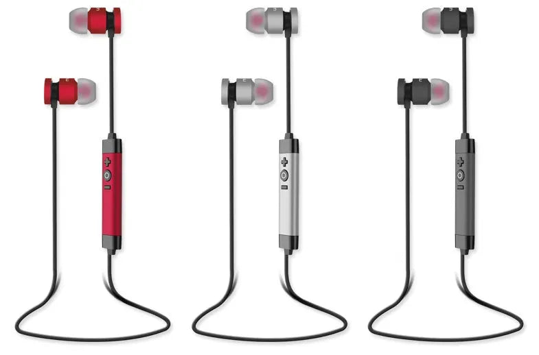 Sports waterproof Bluetooth earphones in black, wireless in-ear design with noise reduction