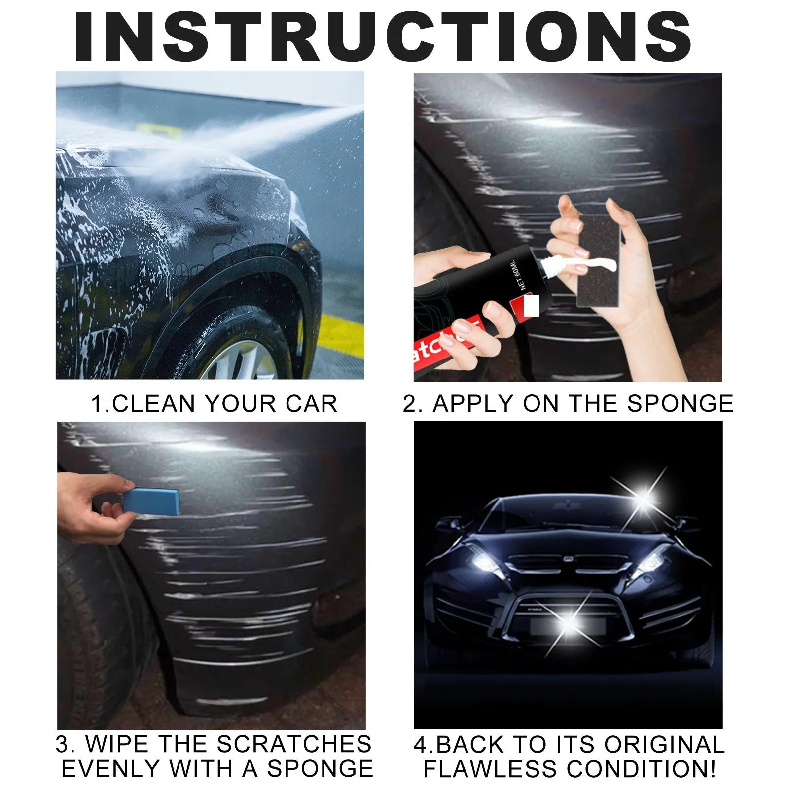 60 ml tube of car scratch repair cream for automotive paint scratch removal