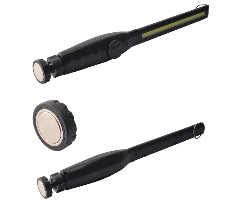 ABS portable LED work lamp with rotatable bracket and USB charging in black