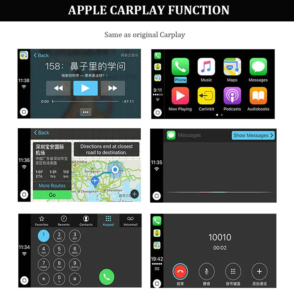Black Wireless CarPlay USB dongle for connecting iPhone to Android car navigation systems