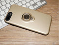 Slim black magnetic back cover case for iPhone on a magnetic car vent mount.