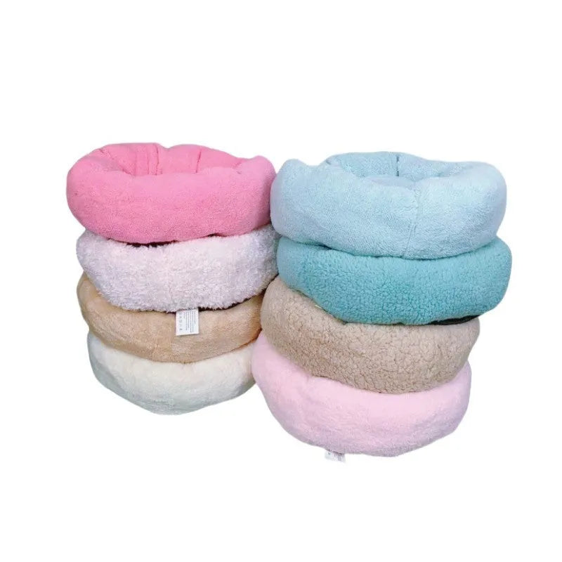Small and medium pet bed dog mat in soft cloth, available in 35cm 45cm 58cm outer diameter sizes