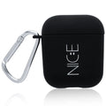 PC plastic wireless headset cover for Apple AirPods in black with decorative back design
