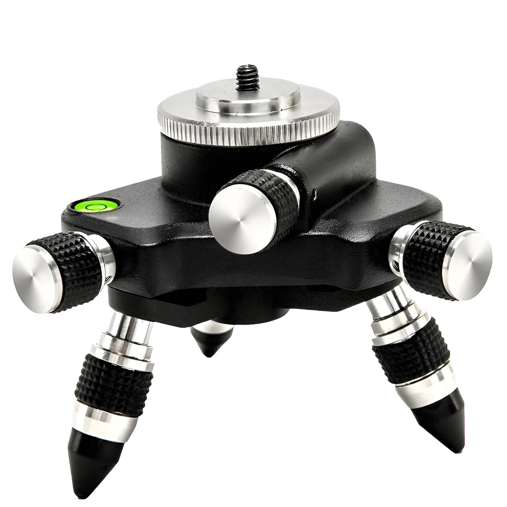 Black YL-30 aluminium alloy magnetic base for a spirit level on a workbench.