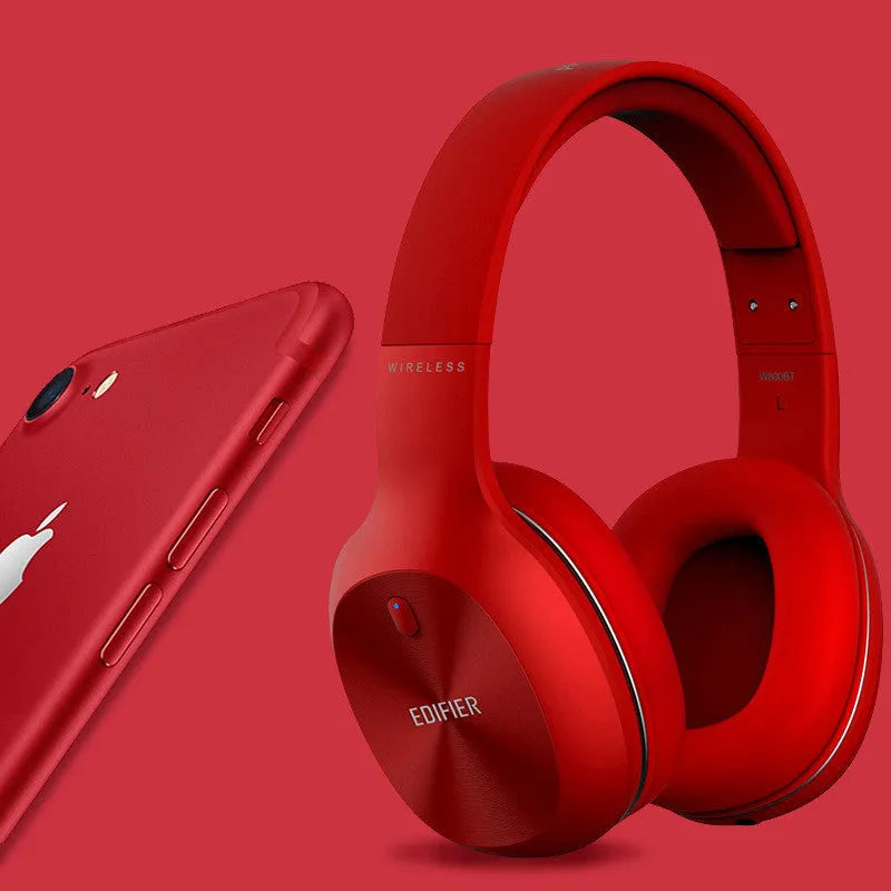 Wireless sports headset available in black, red, or white colours with Bluetooth 5.0 connectivity
