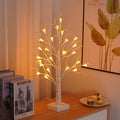 60cm tall mushroom tree LED lamp with warm light and 24 detachable flowers on birch branches