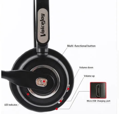 Truck driver Bluetooth headset with microphone showing lightweight design for comfortable extended wear